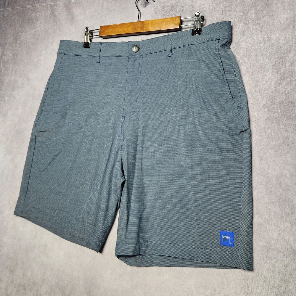 Guy Harvey Mens 38 Blue Performance Fishing Shorts Stretch Hybrid GHV56054